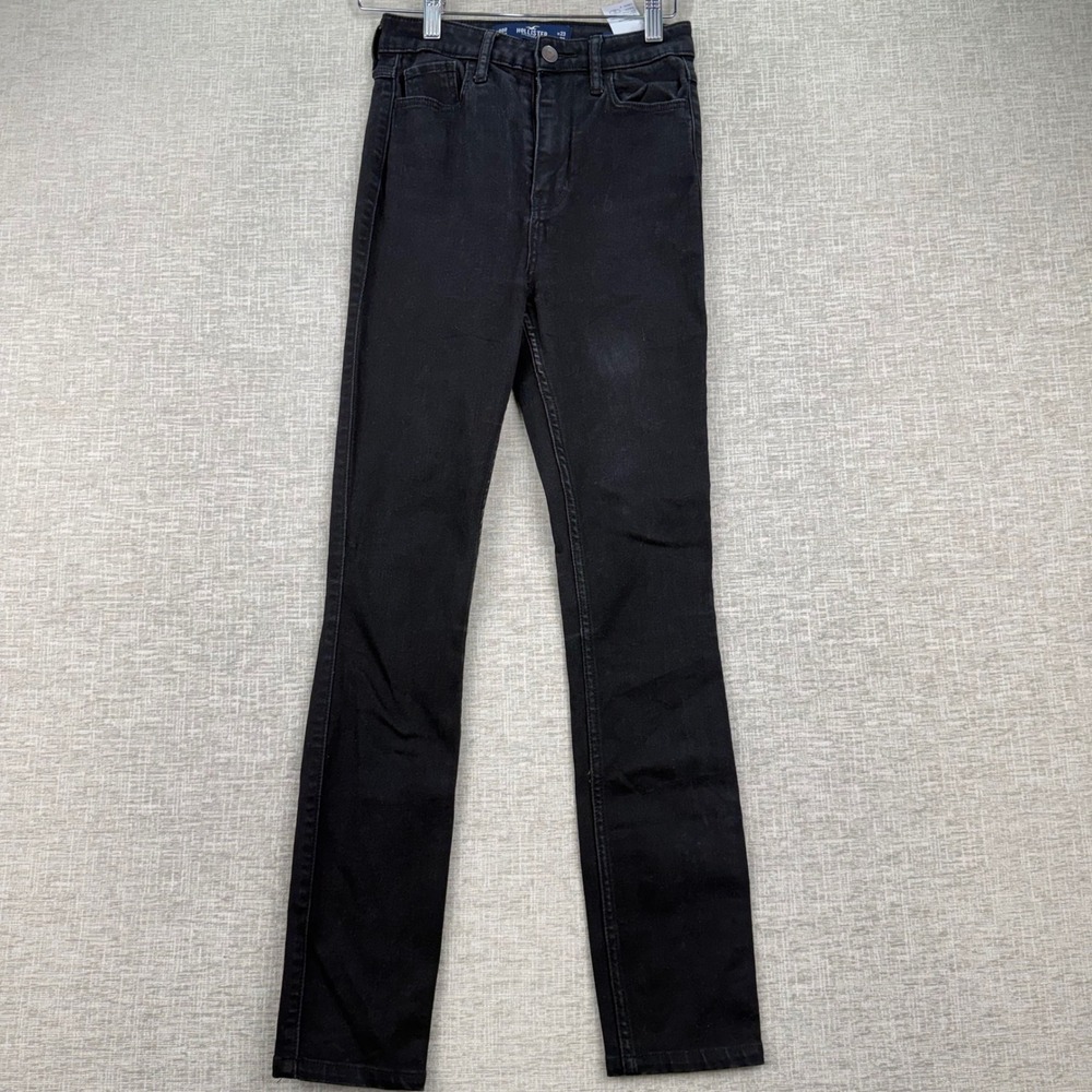 Hollister Ultra High Rise Skinny Jeans Black W23 L30 Womens 00R Stretch Denim